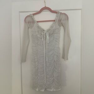 Fashion Nova White Mesh Dress